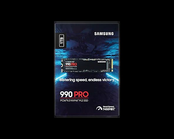  SAMSUNG 990 Pro 1TB Gen4 NVMe SSD 7450MB/s 6900MB/s R/W  1550K/1200K IOPS 600TBW 1.5M Hrs MTBF for PS5 5yrs : Electronics