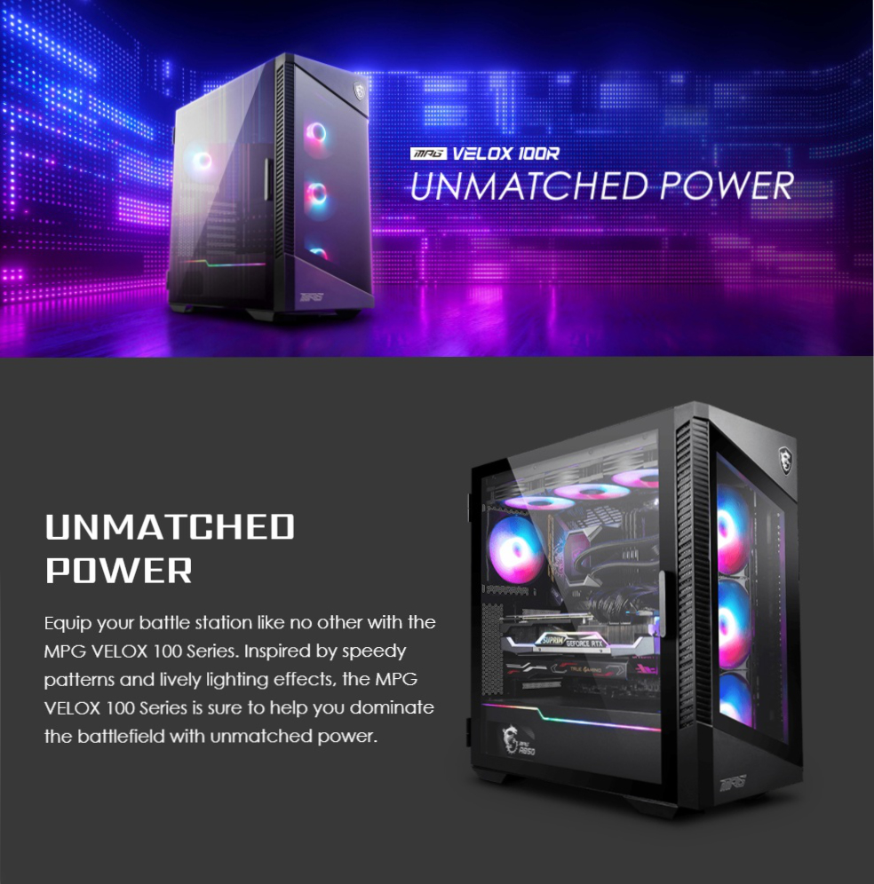 MSI MPG VELOX 100R Mid-Tower ATX Case