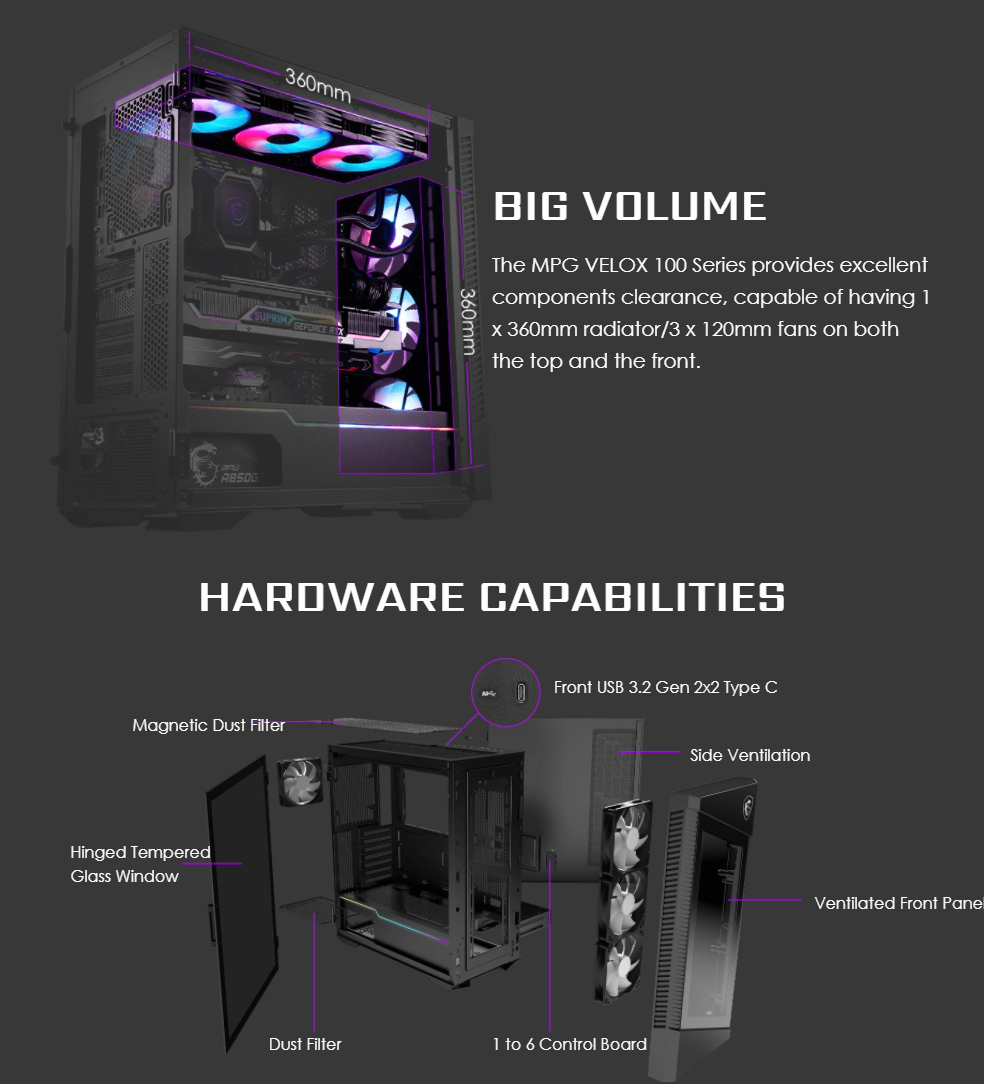 MSI MPG VELOX 100R Mid-Tower ATX Case