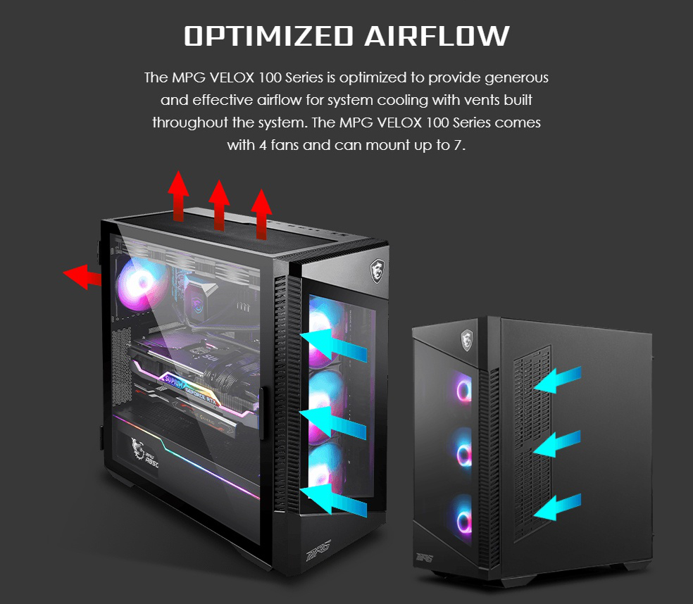 MSI MPG VELOX 100R Mid-Tower ATX Case