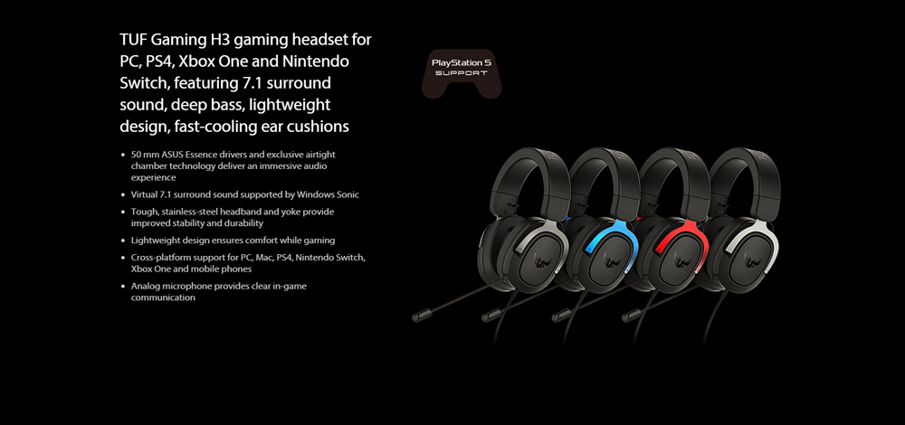 ASUS TUF GAMING H3 SILVER Gaming Headset