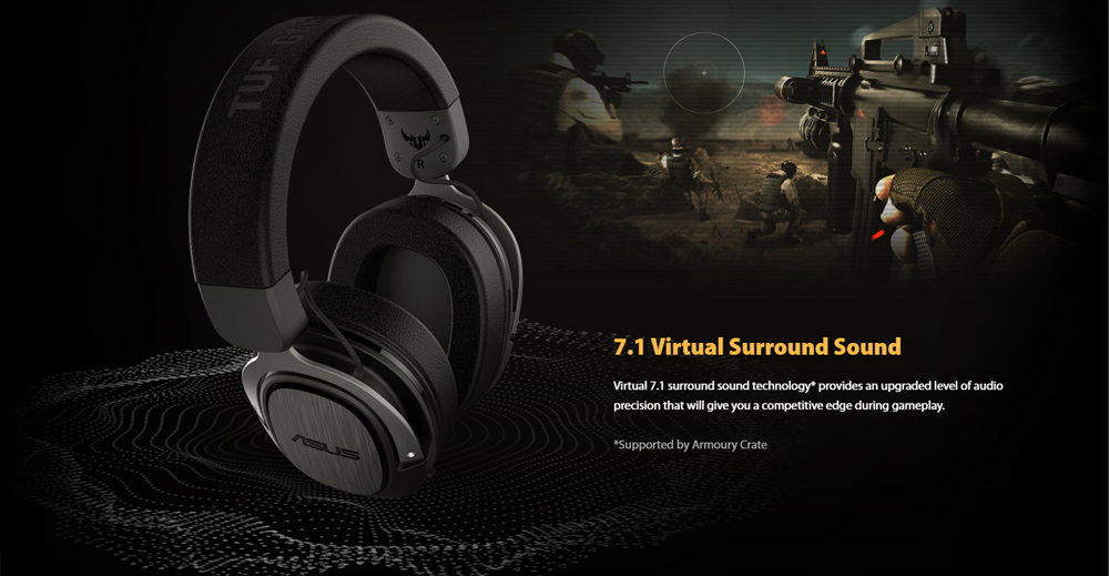 ASUS TUF GAMING H3 WIRELESS 7.1 Surround Sound Gaming Headset