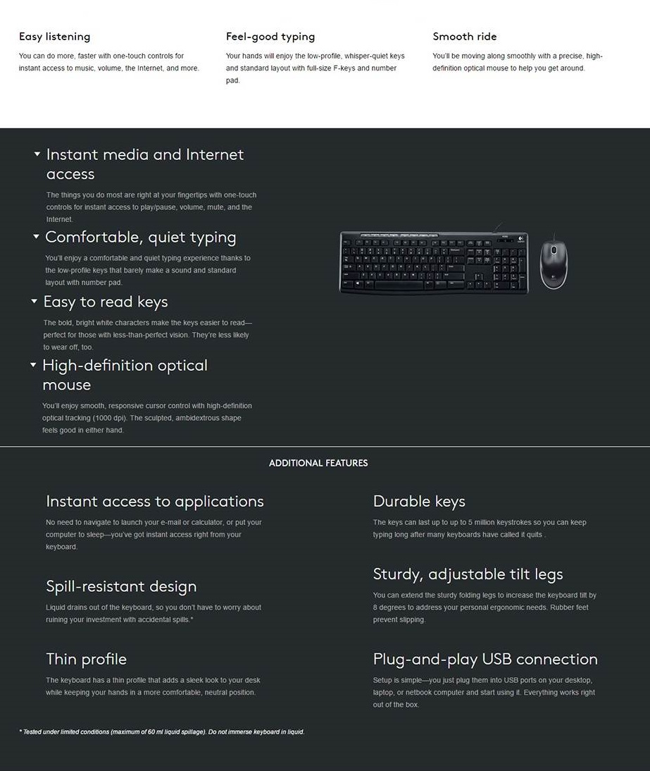 Logitech MK200 USB Media Keyboard and Mouse Overview