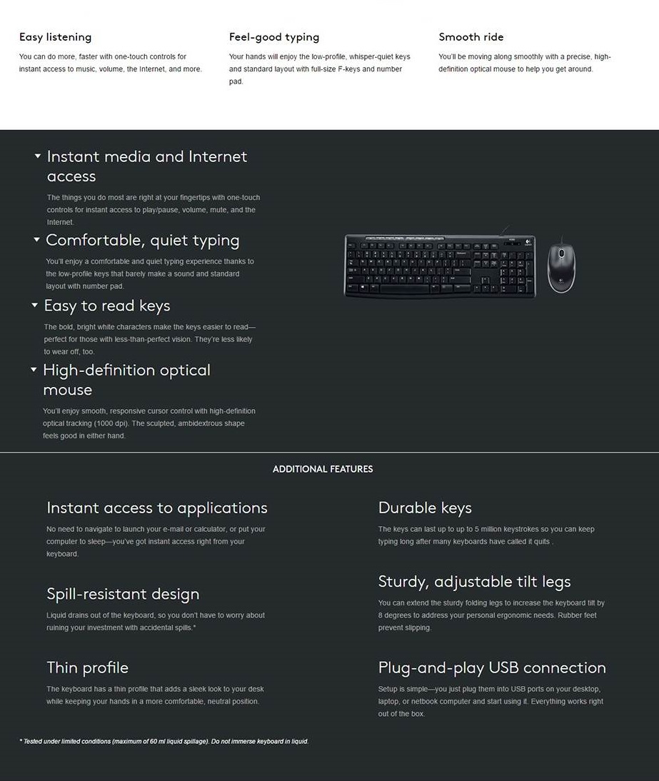 Logitech MK200 USB Media Keyboard and Mouse Overview