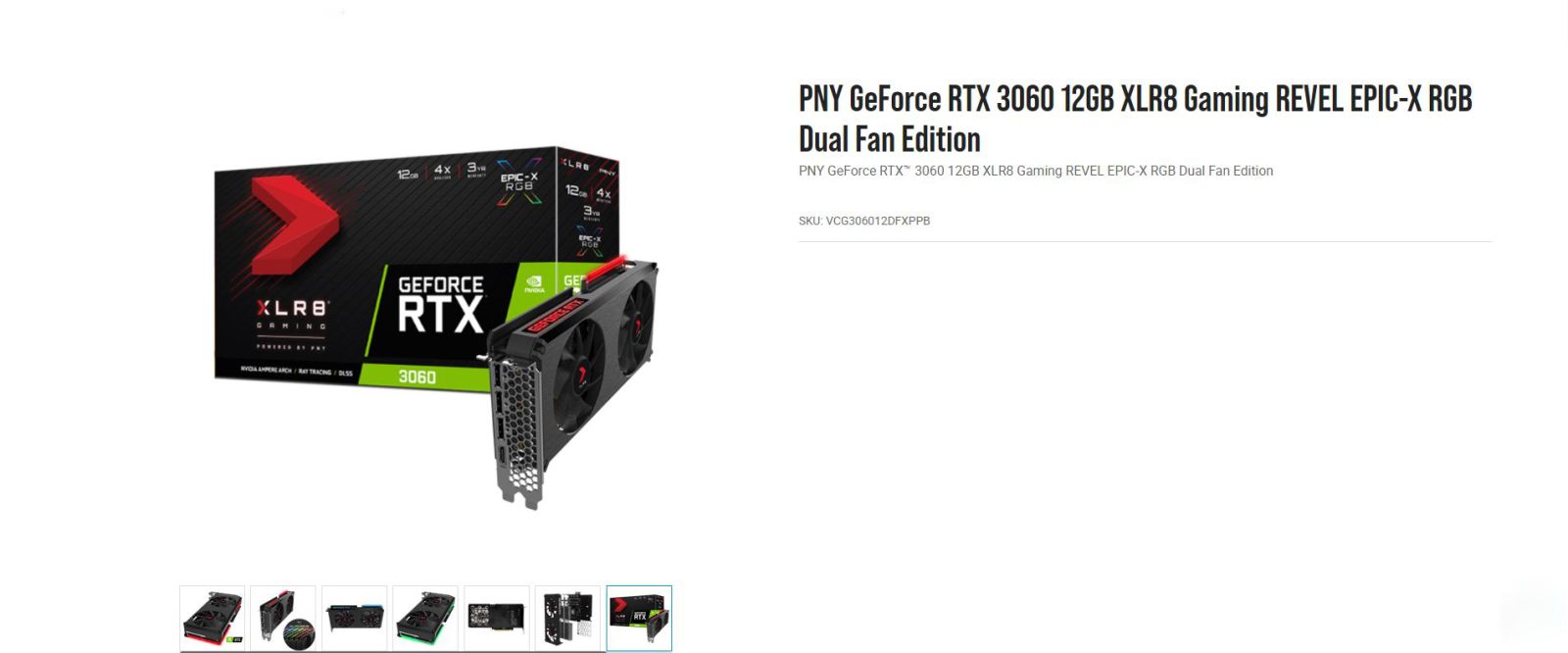 PNY GeForce RTX 3060 RGB 12GB