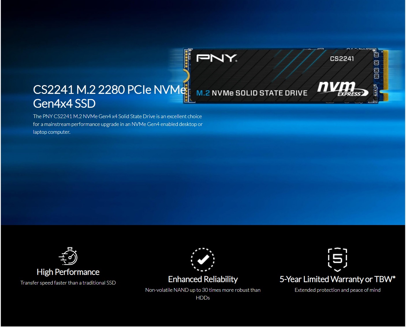 PNY CS2241 2TB NVMe SSD Gen4x4