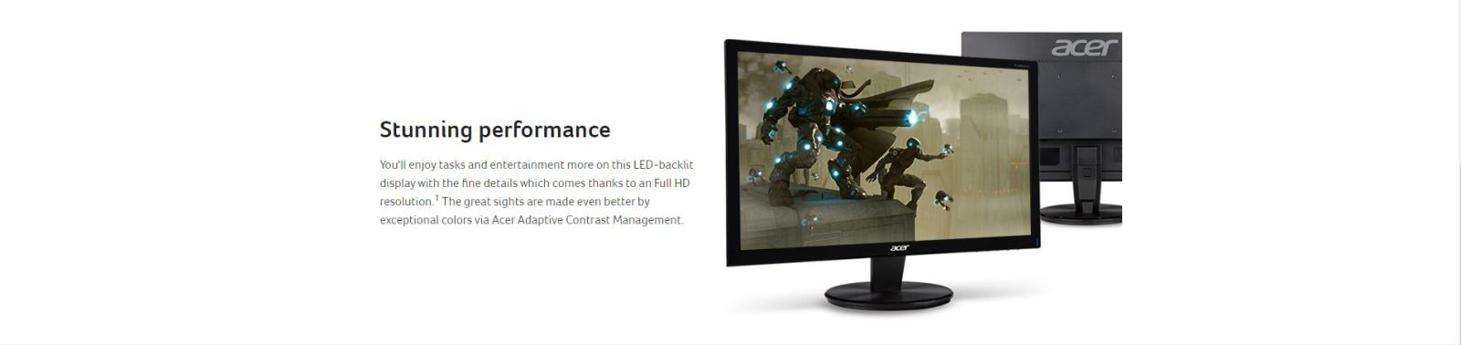 Acer K242HQL 23.6'' Monitor Widescreen VA Display 