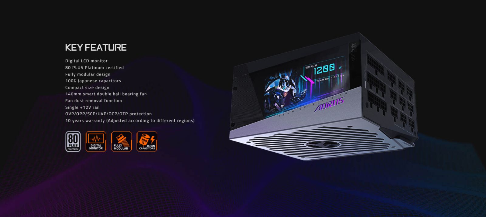 GIGABYTE AP1200GM AORUS, 1200W