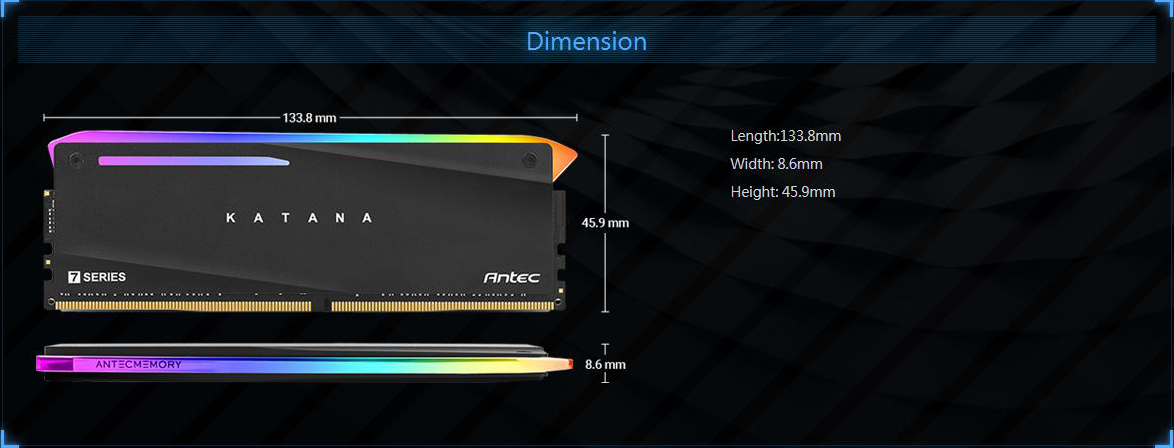 Antec 16GB Katana RGB (2x8GB) DDR4 3200MHz PC4-25600
