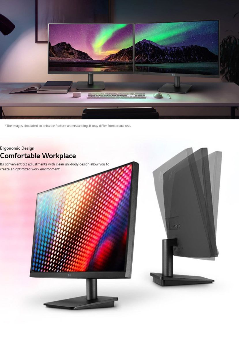 LG 24 Inch Full HD IPS Display, 3-Side Virtually Borderless Design