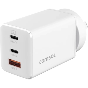 Comsol 3 Port USB GaN Wall Charger 67W - White