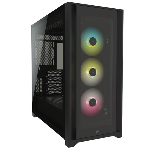 Corsair iCUE 5000X RGB Tempered Glass Mid-Tower ATX PC Smart Case — Black