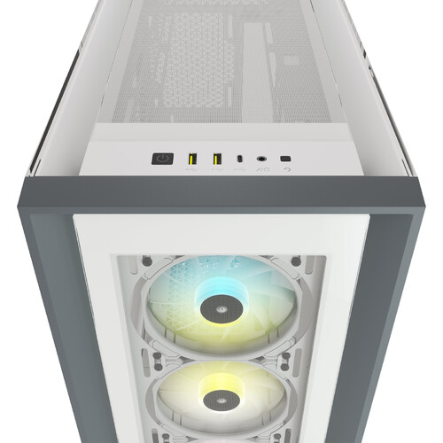 Corsair iCUE 5000X RGB Tempered Glass Mid-Tower ATX PC Smart Case — White