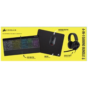 Corsair K55 PRO Kebyoard, Harpoon PRO Gaming Mice, HS55 headset, MM100 Mouse Mat 4 in 1 Bundle
