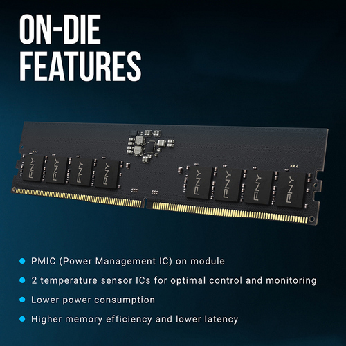 PNY 16GB DDR5 4800MHz UDIMM CL40 Desktop PC Memory