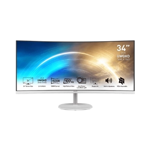 MSI PRO MP341CQW 34inch 100Hz UWQHD LCD VA Curved Business Monitor - White