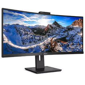 Philips 346P1CRH 34" Class Webcam WQHD Curved Screen LCD Monitor 