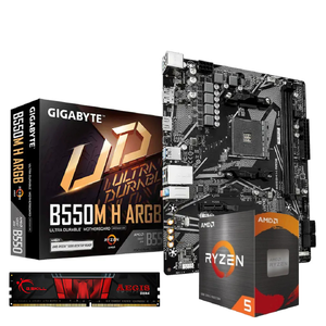 AMD Ryzen 5 5600 CPU with Gigabyte B550M H ARGB Motherboard and 16GB DDR4 RAM