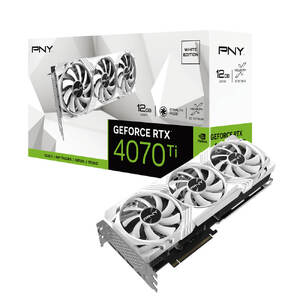 PNY GeForce RTX 4070 Ti 12GB GDDR6X XLR8  RGB Triple Fan White Edition Graphics Card